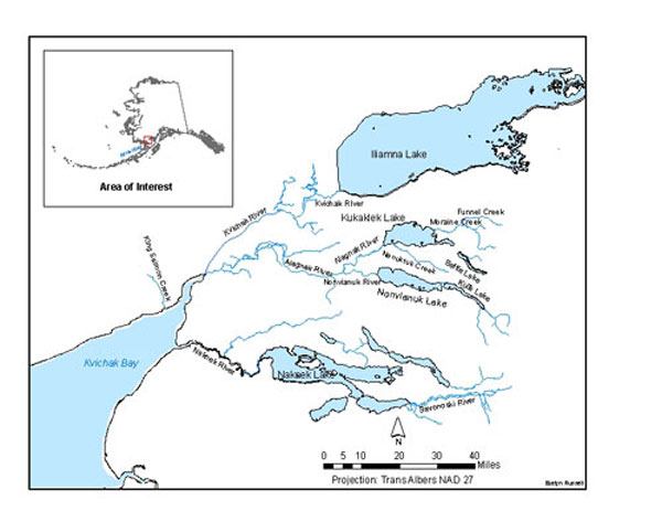 map of the Alagnak River system