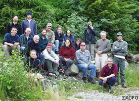 Part of the Kuiu Island research team with Lily Peacock at left