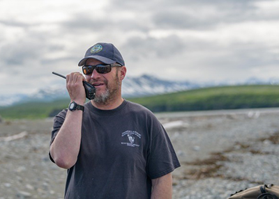 Tom at work at McNeil River in 2018