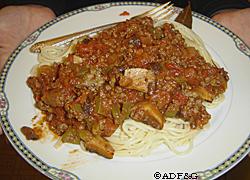 Venison spagetti sauce with pasta