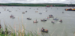 Fishing boats pack the Kvichak River in the Bristol Bay region AWT performed fisheries enforcement in river in July