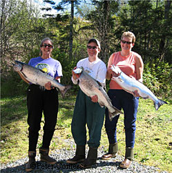 Sarah Felix Diane Larocque and Fabienne PeterContesse on a three king day in Juneau May 2006
