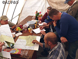 Planning and staging the caribou census in field camp in July 2007