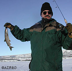 Mike Doxey with a laker from Sevenmile Lake off the Denali Highway