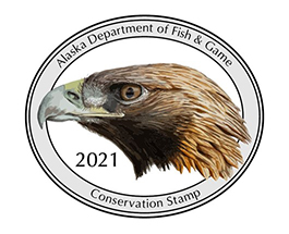 The Conservation stamp featuring a Golden Eagle