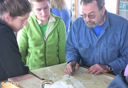 Captain Marc Choquette teaches navigation and orienteering aboard the Glacier Seal