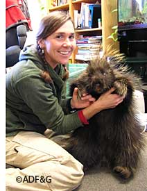 Jessy Coltrane with one of the captive subjects