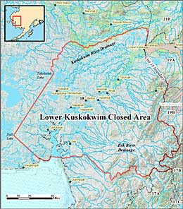 A map of the area that was closed to hunting while the population rebounded