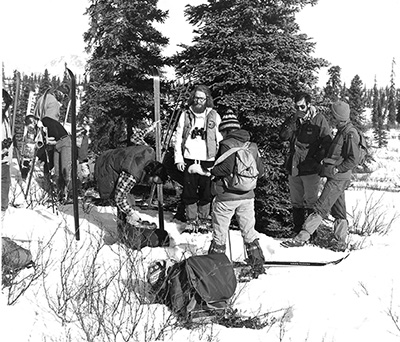 Dave second from right in sunglasses leading a grazing ecology course field trip near Cantwell circa 1975 Dave Klein Photograph Collection Courtesy of Karen Brewster