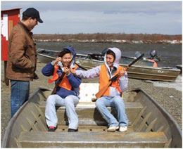Basic Hunter Education includes a variety of hunting and outdoor skills including this exercize in boarding and exiting a small boat safely with a firearm