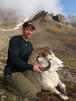 Steve Bethune with the results of a successful Dall sheep hunt Photo courtesy Steve Bethune