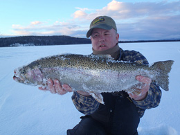 The author with a 25inch rainbow trout from Quartz Lake Musgraves and friends release these big fish Photo courtesy Dennis Musgraves