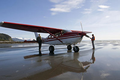 Wheel planes can access remote landing strips and can land on beaches and river bars depending on the conditions Ken Marsh photo