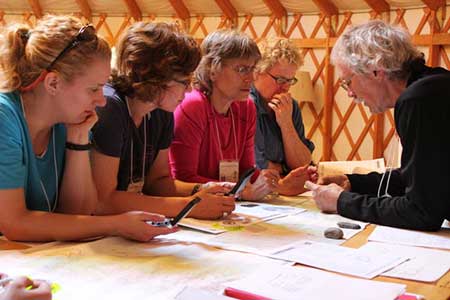 Keith Pahlke teaches BOW students how to use a map and compass