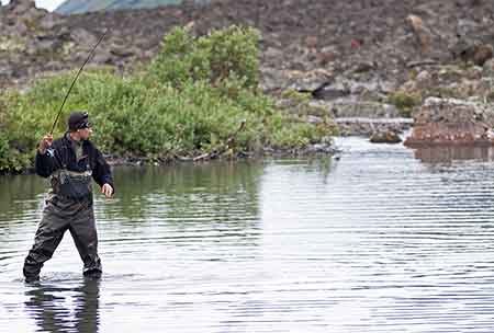 Shane Hertzog fishes Symphony Lake Ken Marsh photo