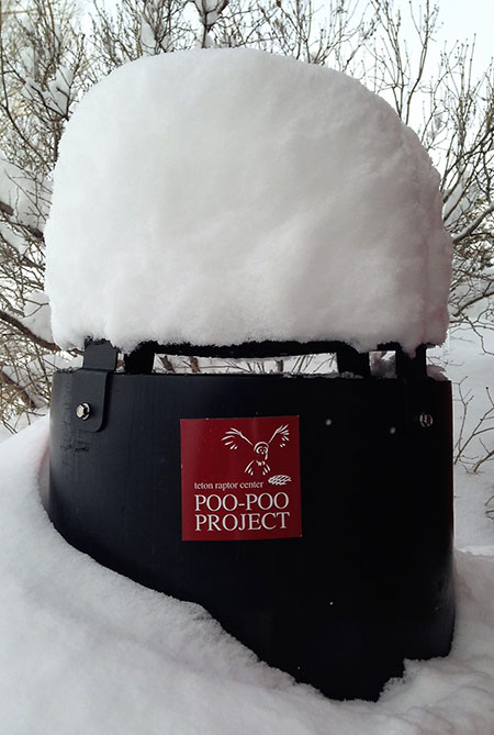 A screen covered with snow  the gap around the edge allows it to continue ventingPhoto courtesy Teton Raptor Center
