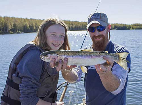 Hatchery stocked rainbow trout caught on a MatSu lake ADFampG photo
