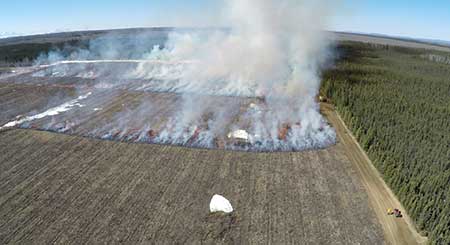 This aerial photograph taken from an unmanned aerial system a drone shows the bison range This is the first time ADFampG and the Division of Forestry have used a drone on a fire in Alaska Photo courtesy Alaska Fire Service