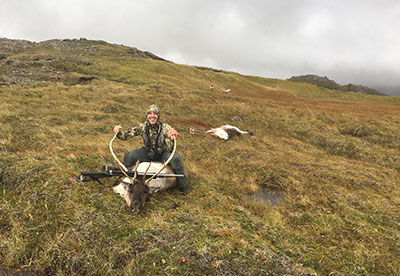 Steven Williams and his Adak caribou Photo by Stephen Sowell