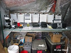 Moose River smolt tent A temporary tent serves as an office and lab for weir workers studying coho salmon on the Moose River