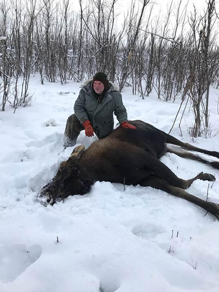 The author with a Southwest Alaska moose Photo by Patrick Jones