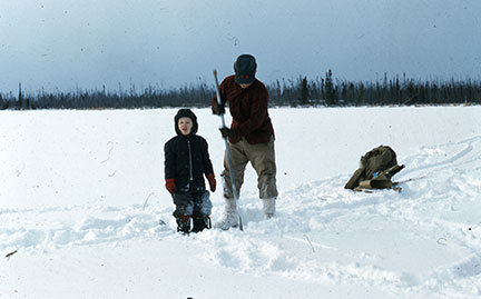 This 1962 image is Clark Fair39s earliest photo of him icefishing with his father Calvin Fair Clark had just turned four