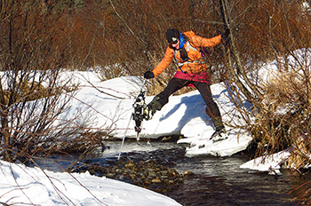 Even snowshoes can39t help with every wintry obstacle such as this stream crossing near Dillingham in 2016