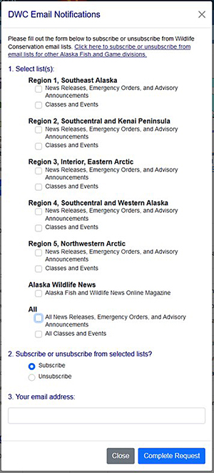 Some news releases are of general interestndash but many are specific to a region and related to hunting opportunities You can sign up for a specific region or regions or all five