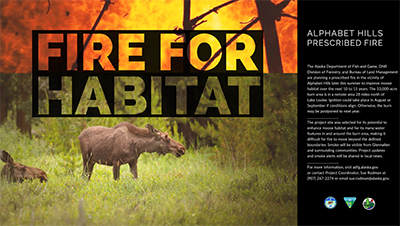 A flyer on the proposed Alphabet Hill prescribed burn prepared to educate and inform area residents