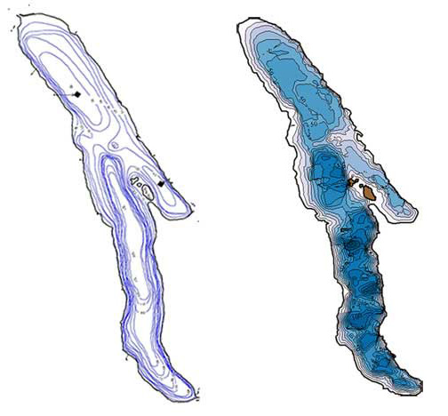 Comparison of Karluk Lake AUVgenerated and original bathymetry