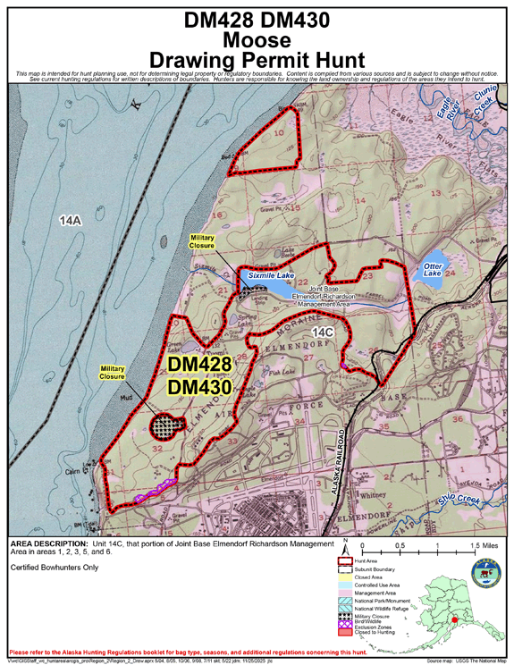 Map of moose hunt number dm428