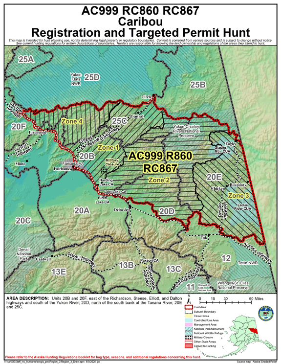 Map of caribou hunt number rc867