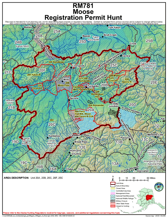 Map of moose hunt number rm781