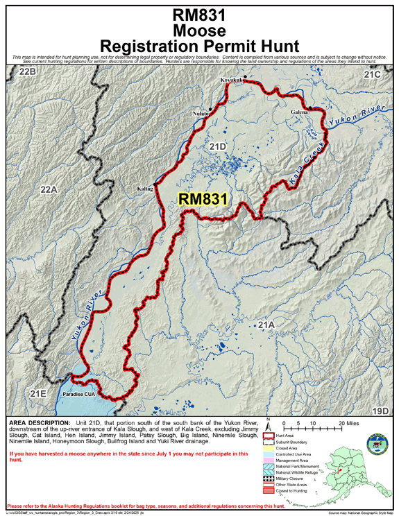 Map of moose hunt number rm831