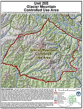 Map of Glacier Mountain Controlled Use Area (GMCUA)